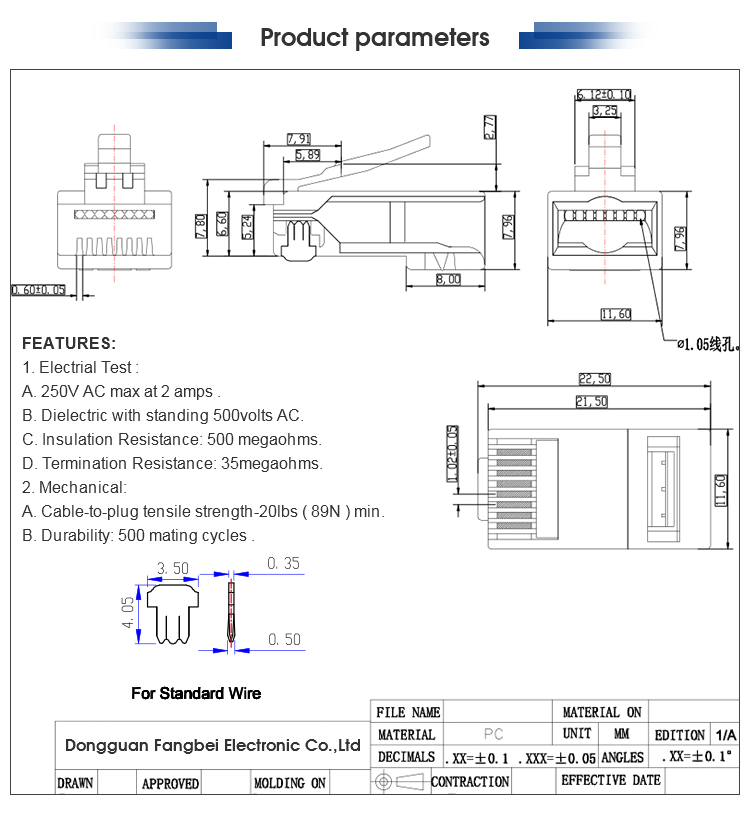  Cat5e UTP rj45 connectors 