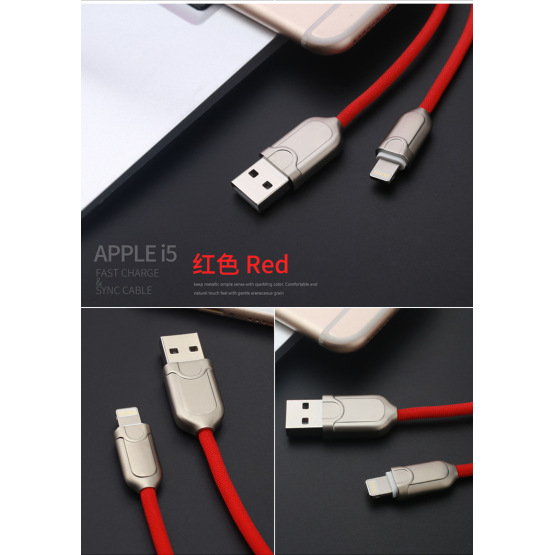 zinc alloy usb cable charging for iphone