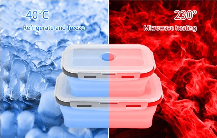 Stackable Food Container Silicone Foldable Lunchbox