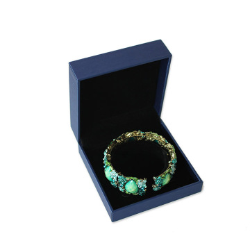 Elegant Sapphire Blue Plastic Jewelry Box