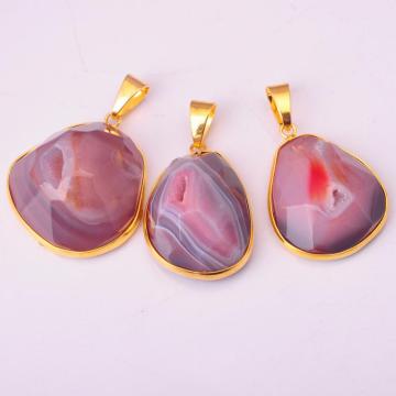 Natural Agate Drusy Cave Crystal Pendant