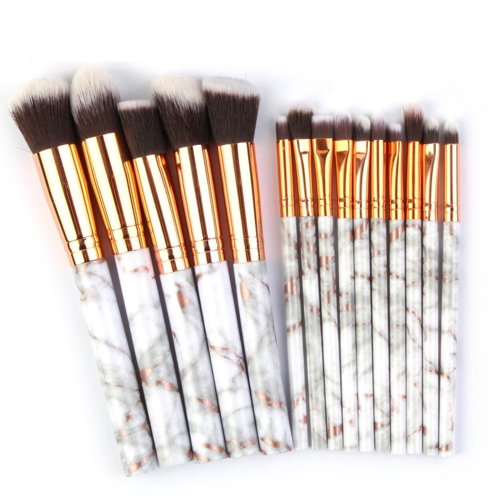 15 Pcs Marble Makeup Brush Set Color2