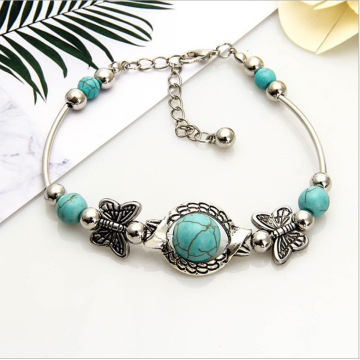 Bohemian Vintage Style Turquoise Delicate Carving Bracelet