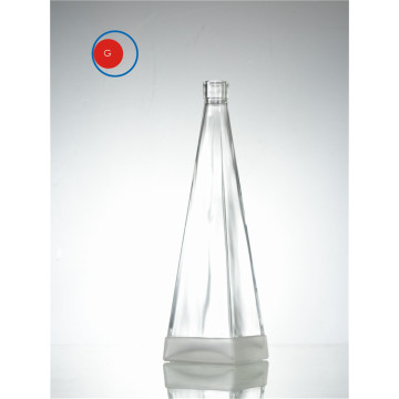 Transparent Glass Bottle of Pyramid Shape
