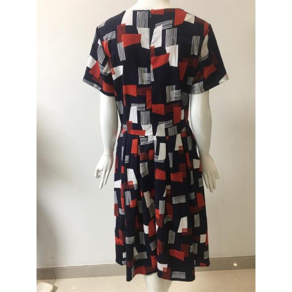Printed and Jacquard Cotton/Viscose/Spandex S/S Dress