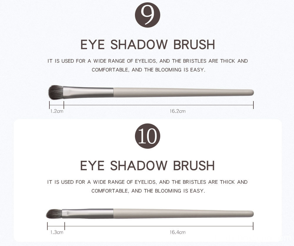 12 Pieces Cane Grey Makeup Brushes Suit 9