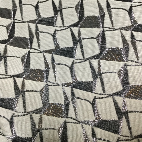 Vantage Gray Black Jacquard Brocade Fabric