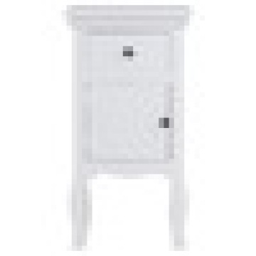 White Nightstand wIth Storage Drawer and Cabinet Wood End Accent Table