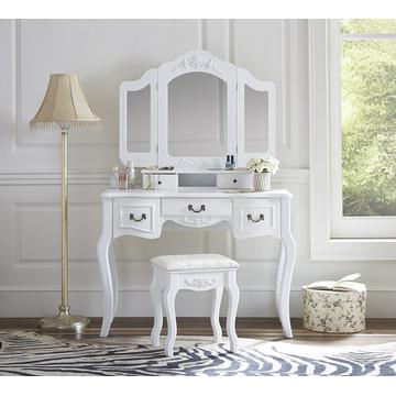 White 5 drawers makeup dresser with mirror
