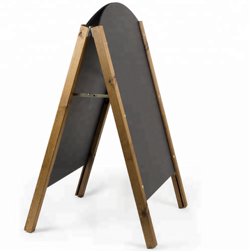 wooden A-Frame chalkboards with rounded tops