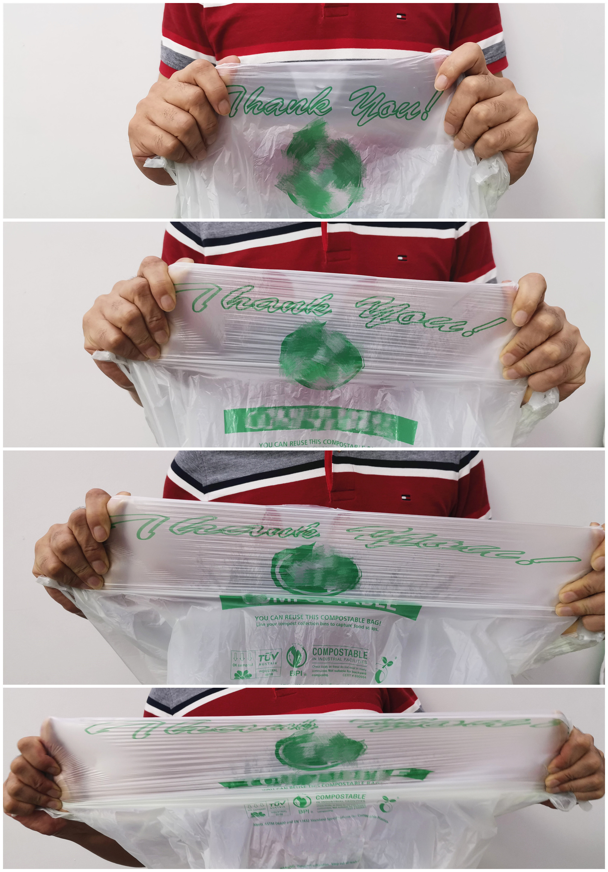 PLA Biodegradable Compostable Shopping Bags