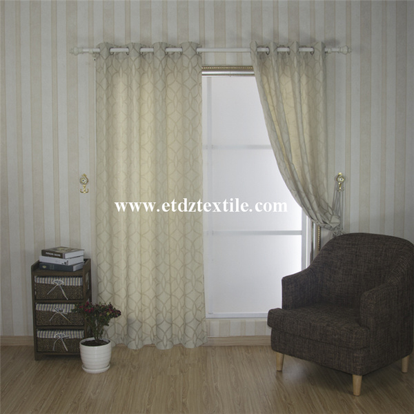 2016 top sell 100% Polyester Linen Touching Window Curtain
