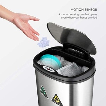 42L/50L Hot Sale Stainless Steel Trash Can Touchless Classification Recycle Bins