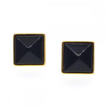 Black Onyx Birthday Stone Stud Earrings
