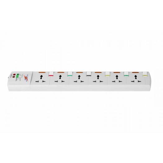 6 individual switch universal extension outlet