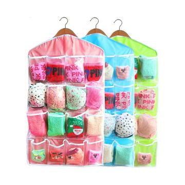 Colorful Fabric Hanging Clothes Organizer Over The Door Hanging Storage Bag With 12 Pockets