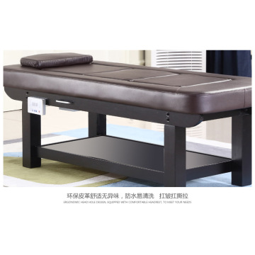 Functional solid wood automatic moxibustion massage bed