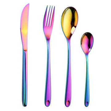 New Colorful Rainbow Eco-friendly Knife Fork Spoon