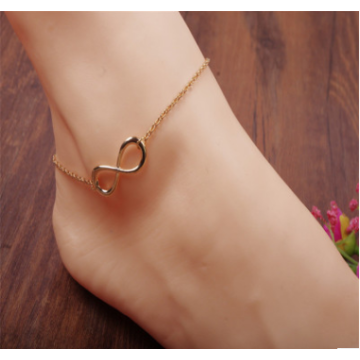 Golden 8 character pendant lady's foot chain Beach