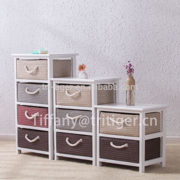 Furniture paulownia Wooden Drawers Side Table