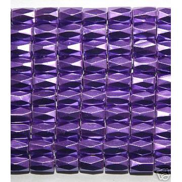 Purple Hematite 18 Faced Tube Beads 5X8MM Grade AB
