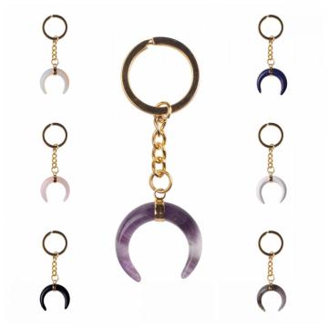 Fashion Ox Horn Crystal Pendant Keychain Key chain rings
