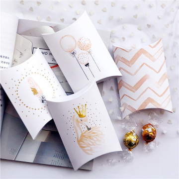 Empty pillow shape candy packaging box