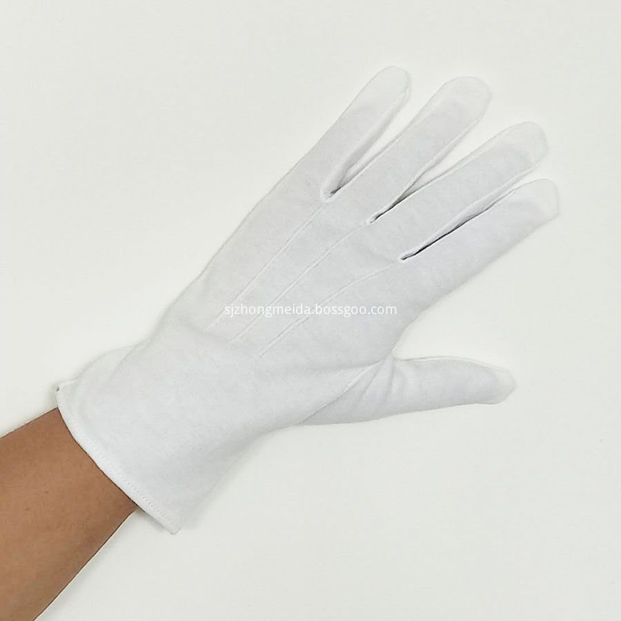 White Cotton Snap Gloves for Police