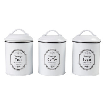 Vintage white houseware canister set of 3