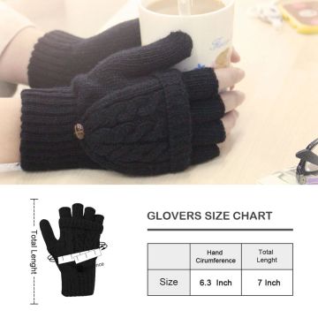 Digitek Women's Fingerless Mittens Winter Warm Gloves