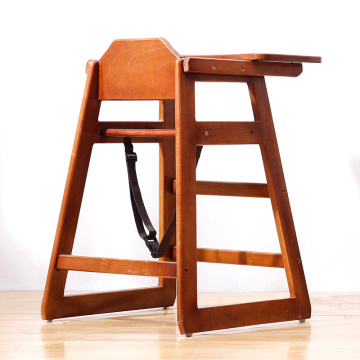 Restaurant wooden portable modern baby feeding eating high chair