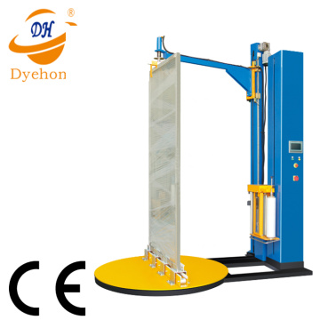 Top plate pre-stretch pallet door stretch wrapping machine