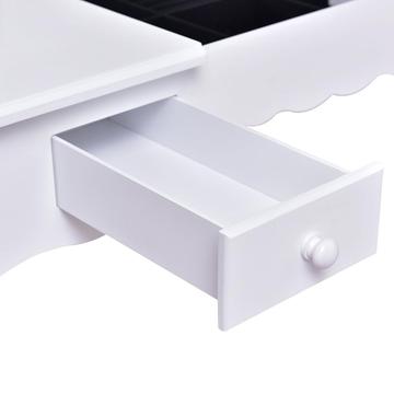 Modern writing desk Foldable White dresser with mirror