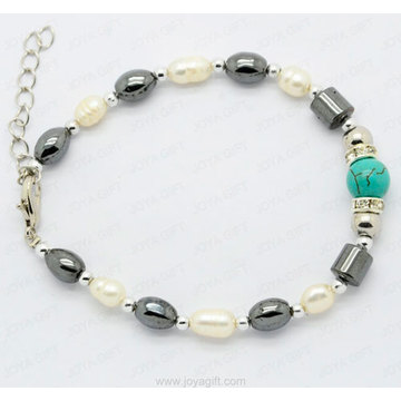 semi precious stone hematite bracelet