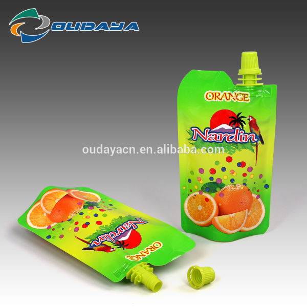 Customized Printing Orange Juice Pouch with Spout