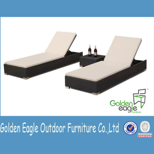 Aluminium Rattan Outdoor Furniture Double Recliner Set