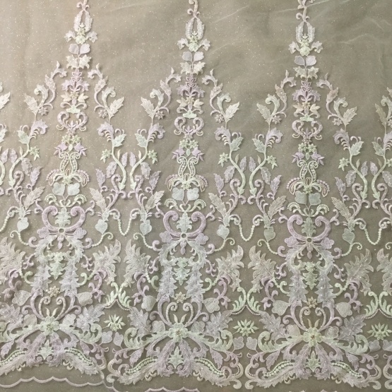 High Quality Handmade Embroidery Wedding Beaded Fabric