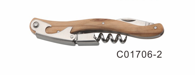 Wood Handle Corkscrew Opener