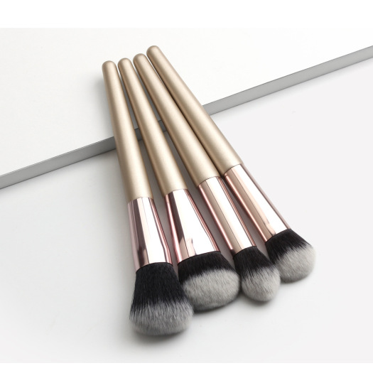 Customize Kabuki Champagne Gold Makeup Brush Set