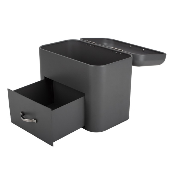2-Layer Large Capacity Black Bread Box