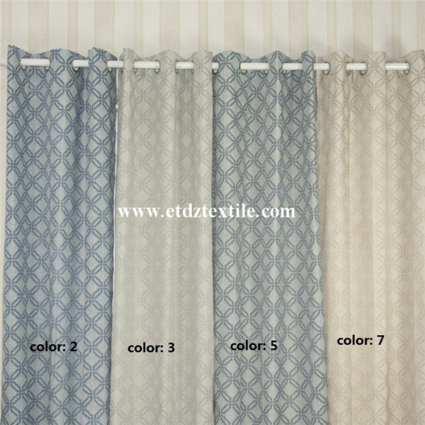 Squar Cross Polyester Jacquard Curtain