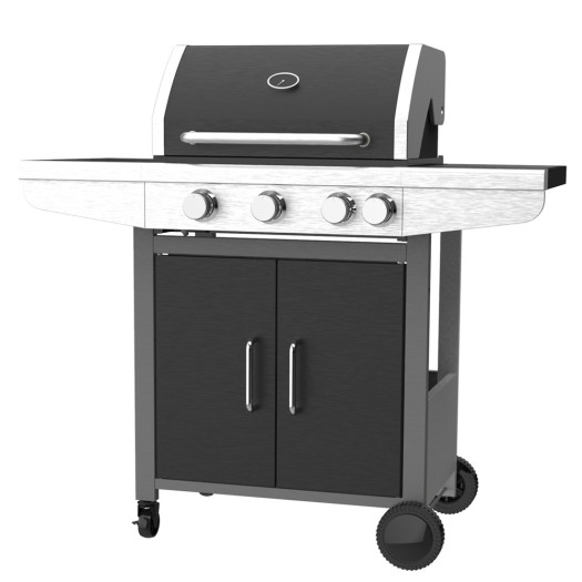 Three Burner Gas Barbecue Grill With Side Burner