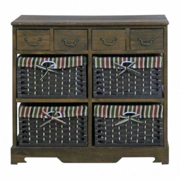 Modern Home Cabinet Storage Unit Furniture Kitchen Drawers Brown Wooden Chest