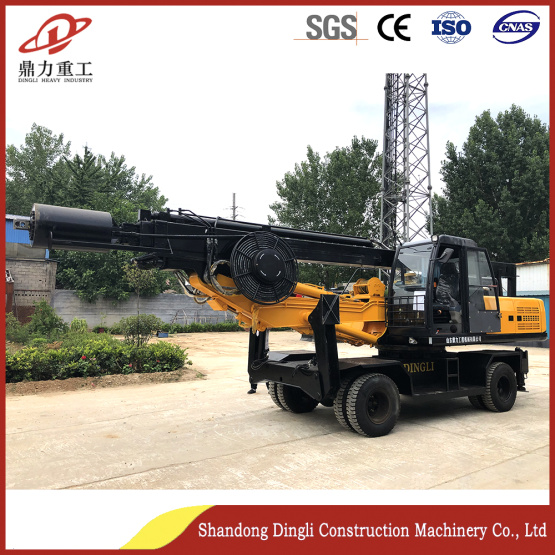 Wheeled 20M depth mini pile driver for construction