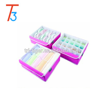 3 pieces Folding Fabrics Bra underwear covered Storage Container & storage box With clear lids