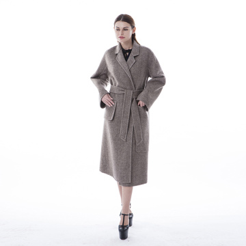 Double-sided medium-length cashmere overcoat
