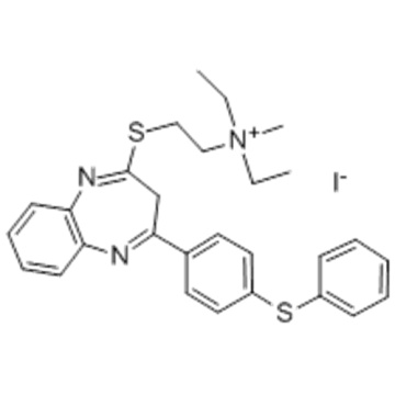 Ethanaminium,N,N-diethyl-N-methyl-2-[[4-[4-(phenylthio)phenyl]-3H-1,5-benzodiazepin-2-yl]thio]-,iodide CAS 54663-47-7