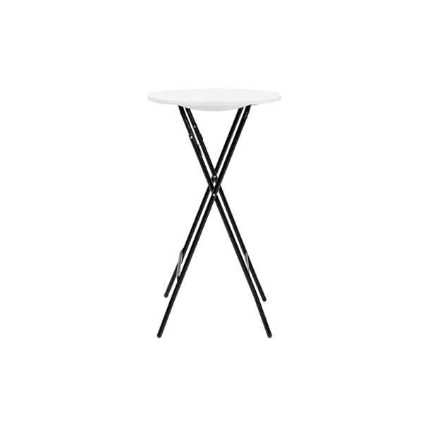 Furniture 60cm Round Granite White Plastic Folding Table