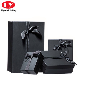 Matte Black Cardboard Jewelry Box Packaging