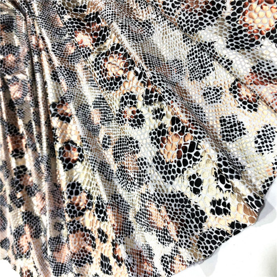 FDY Spandex With Leopard Foil